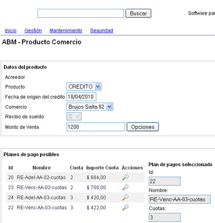 Software para Créditos para Consumo